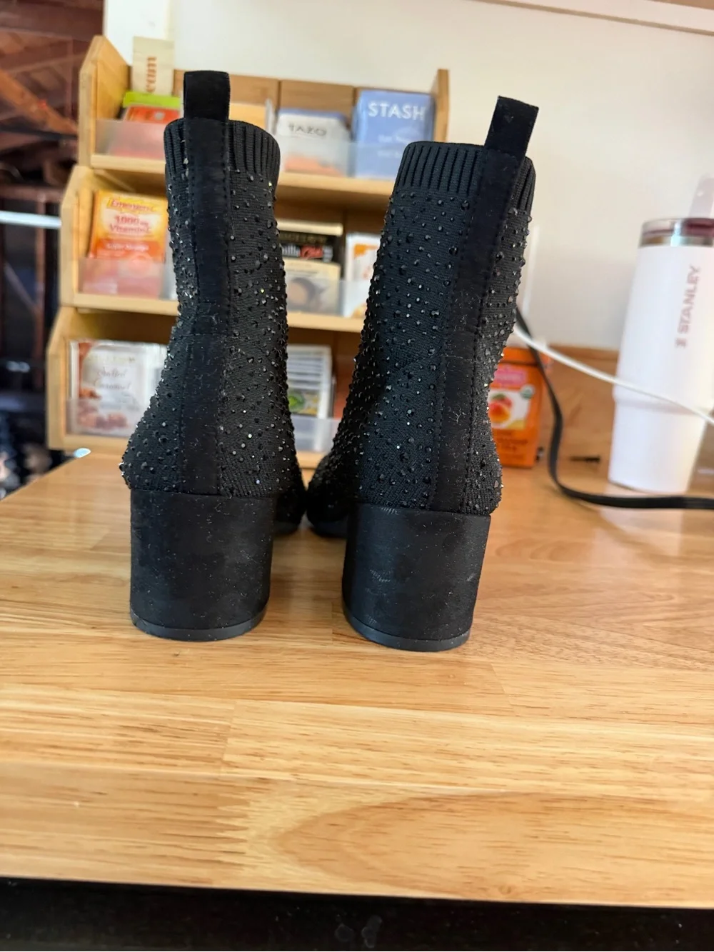 Reaction Kenneth Cole Black Crystal Knit Sock Booties